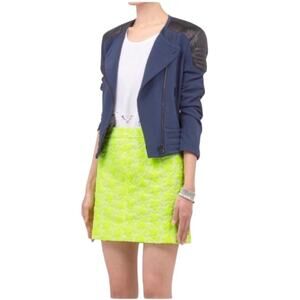 J. Crew Neon Embroidered Mini Skirt Size 2